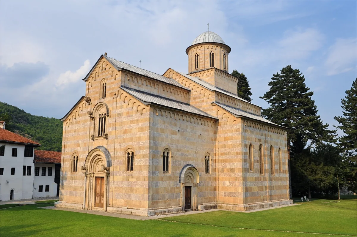 The stone church of Dečani monastery in Kosovo