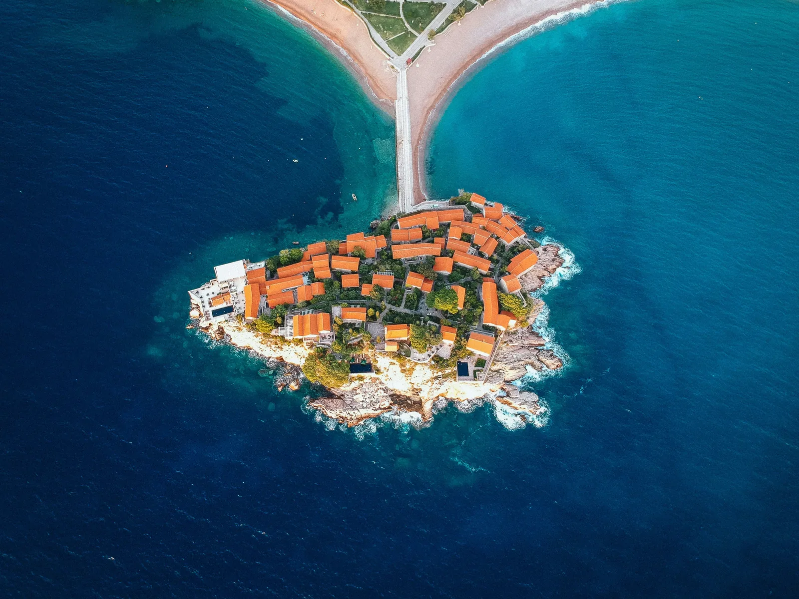 The island village of Sveti Stefan on the Montenegrin coast